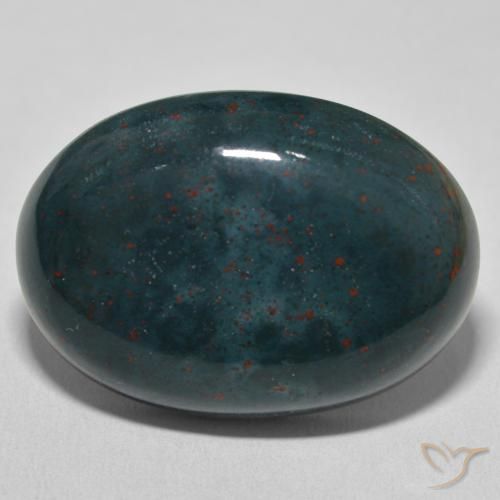 32.86ct Naturale Verde scuro Pietra del sangue, Ovale, Opaco
