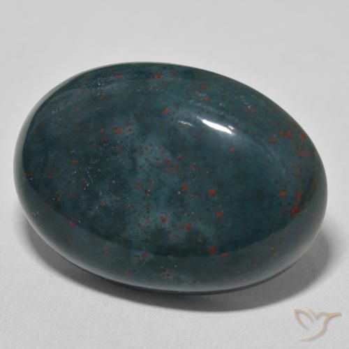 Pietra del sangue Verde scuro naturale da 32.86 ct, Ovale, Opaco
