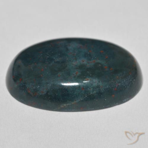 Pietra del sangue Verde scuro naturale da 32.86 ct, Ovale, Opaco