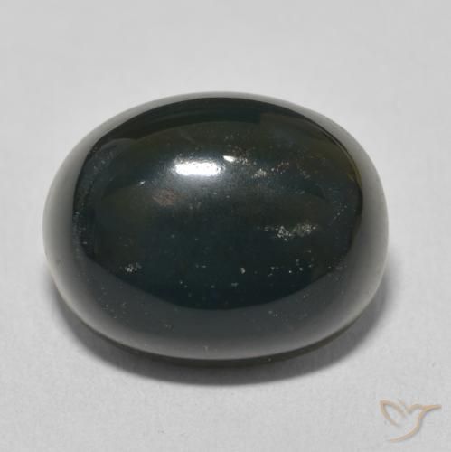 12.03ct Naturale Verde scuro Pietra del sangue, Ovale, Opaco