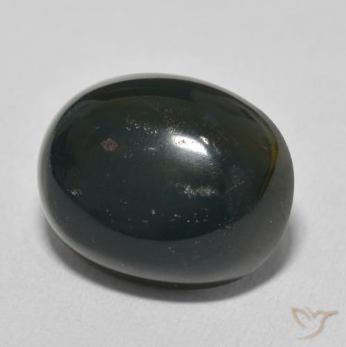 Pietra del sangue Verde scuro naturale da 12.03 ct, Ovale, Opaco
