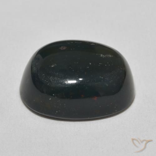 Pietra del sangue Verde scuro naturale da 12.03 ct, Ovale, Opaco