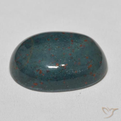 Pietra del sangue Verde scuro medio naturale da 14.14 ct, Ovale, Opaco