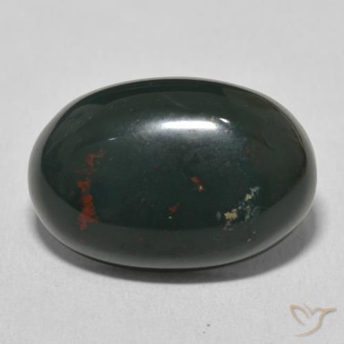 11.01ct Naturale Verde scuro medio Pietra del sangue, Ovale, Opaco