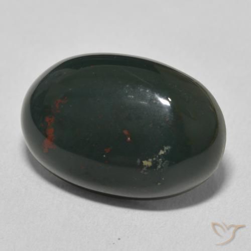 Pietra del sangue Verde scuro medio naturale da 11.01 ct, Ovale, Opaco