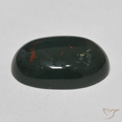 Pietra del sangue Verde scuro medio naturale da 11.01 ct, Ovale, Opaco