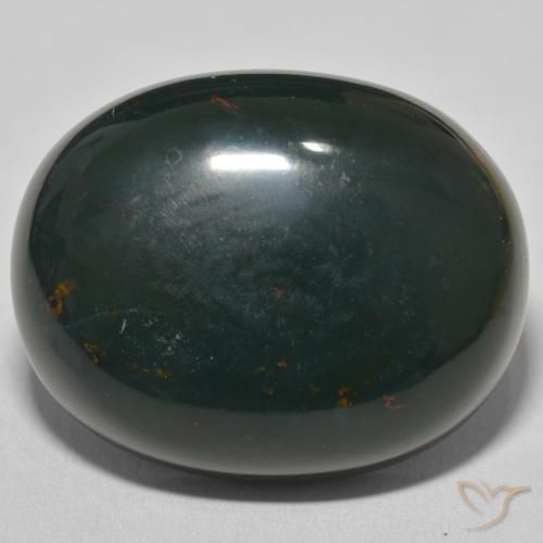 53.44ct Naturale Verde scuro medio Pietra del sangue, Ovale, Opaco