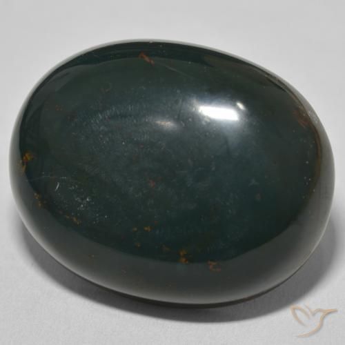 Pietra del sangue Verde scuro medio naturale da 53.44 ct, Ovale, Opaco