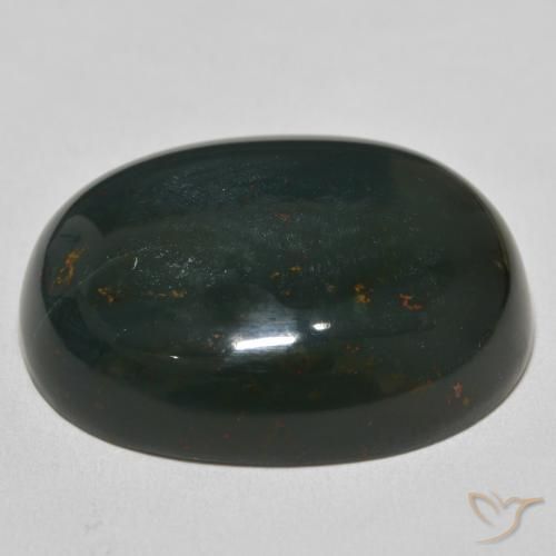 Pietra del sangue Verde scuro medio naturale da 53.44 ct, Ovale, Opaco