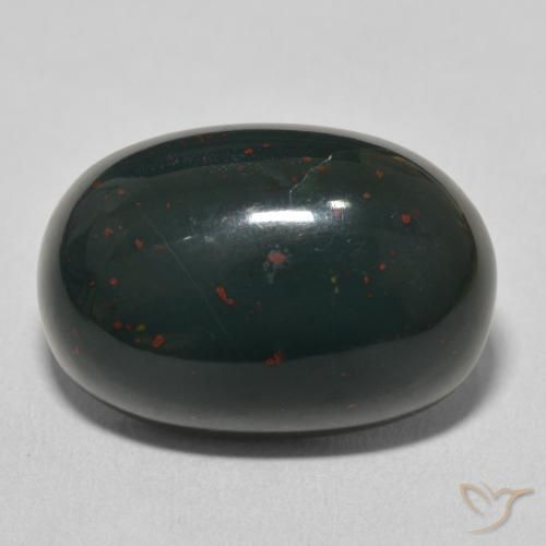 17.05ct Naturale Verde scuro medio Pietra del sangue, Ovale, Opaco