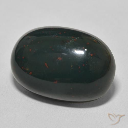 Pietra del sangue Verde scuro medio naturale da 17.05 ct, Ovale, Opaco