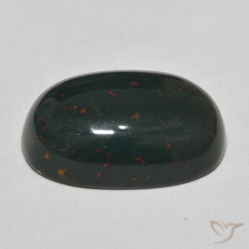Pietra del sangue Verde scuro medio naturale da 17.05 ct, Ovale, Opaco