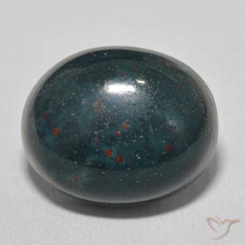 15.13ct Naturale Verde bluastro Pietra del sangue, Ovale, Opaco