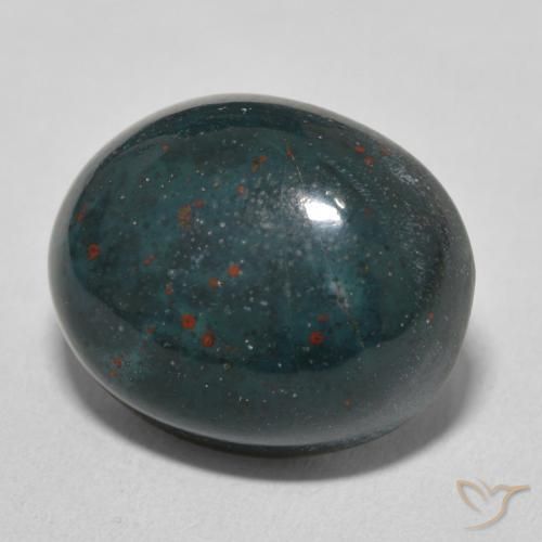 Pietra del sangue Verde bluastro naturale da 15.13 ct, Ovale, Opaco