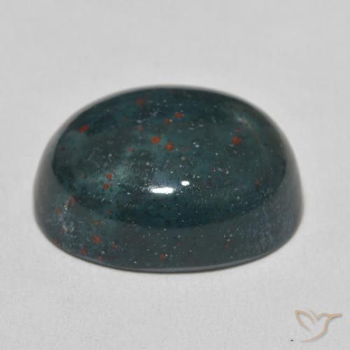 Pietra del sangue Verde bluastro naturale da 15.13 ct, Ovale, Opaco