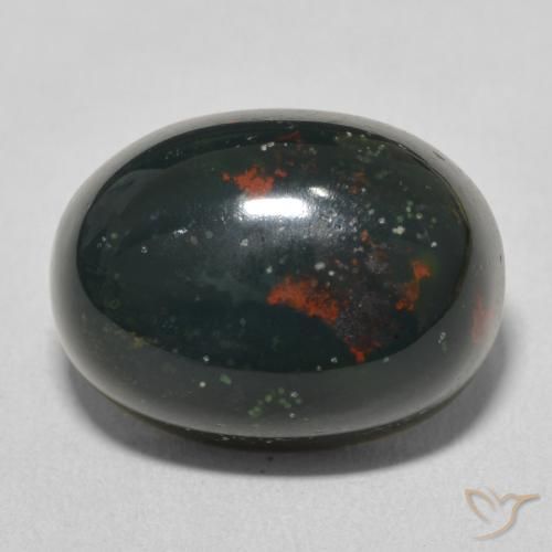 12.48ct Naturale Verde multicolore Pietra del sangue, Ovale, Opaco