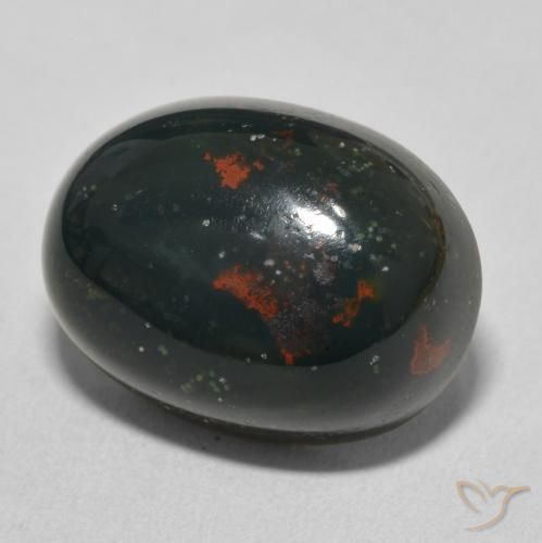 Pietra del sangue Verde multicolore naturale da 12.48 ct, Ovale, Opaco