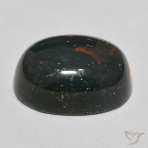 Pietra del sangue Verde multicolore naturale da 12.48 ct, Ovale, Opaco