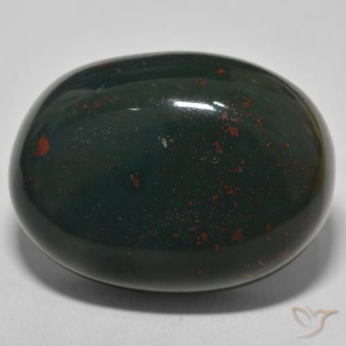 57.49ct Naturale Verde multicolore Pietra del sangue, Ovale, Opaco
