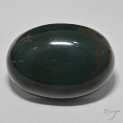 Pietra del sangue Verde scuro medio naturale da 94.86 ct, Ovale, Opaco