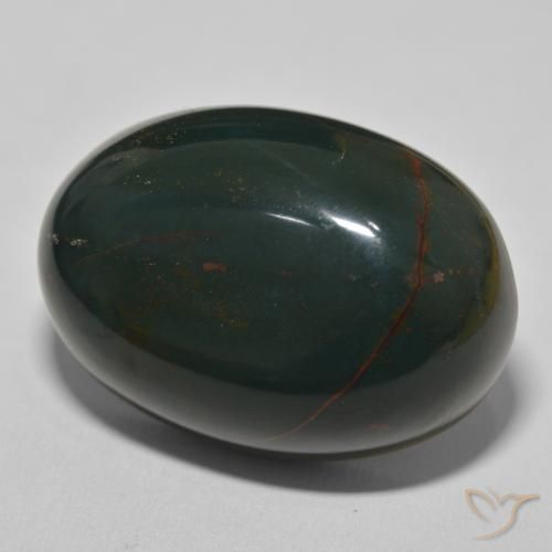 Pietra del sangue Verde scuro medio naturale da 94.86 ct, Ovale, Opaco