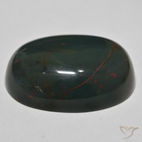 Pietra del sangue Verde scuro medio naturale da 94.86 ct, Ovale, Opaco
