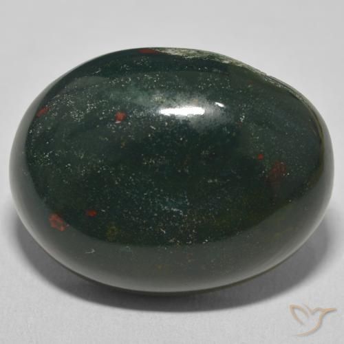 33.61ct Naturale Verde scuro Pietra del sangue, Ovale, Opaco