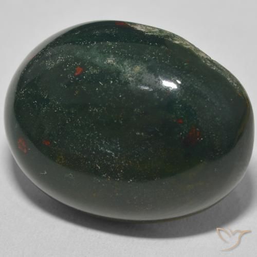 Pietra del sangue Verde scuro naturale da 33.61 ct, Ovale, Opaco