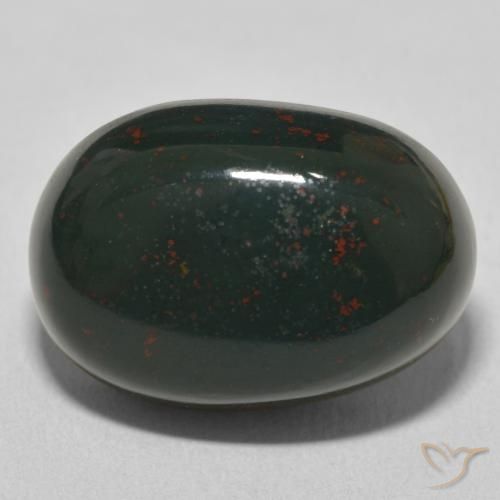 21.39ct Naturale Verde scuro Pietra del sangue, Ovale, Opaco