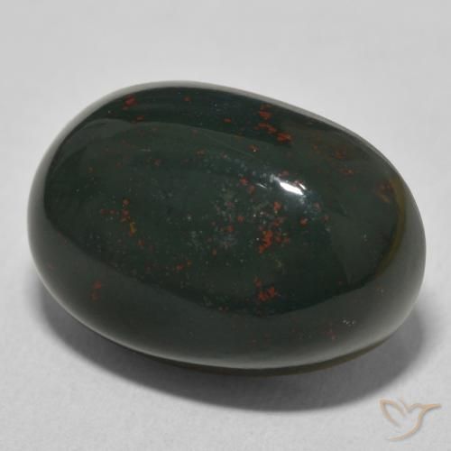 Pietra del sangue Verde scuro naturale da 21.39 ct, Ovale, Opaco