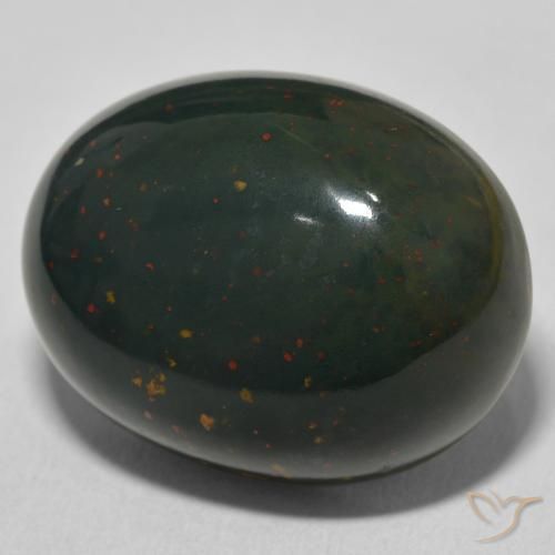 Pietra del sangue Verde scuro naturale da 28.01 ct, Ovale, Opaco