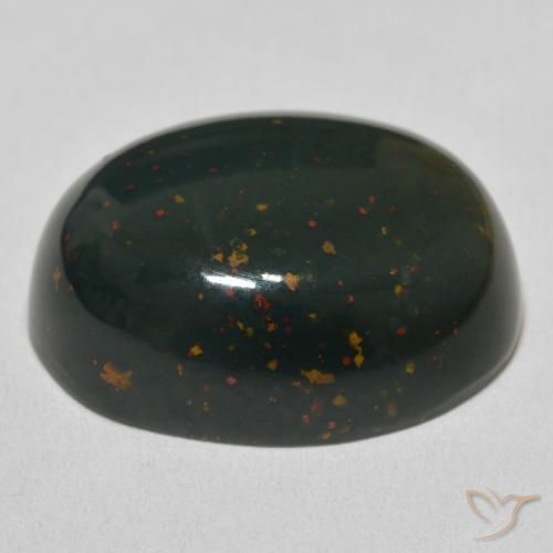 Pietra del sangue Verde scuro naturale da 28.01 ct, Ovale, Opaco