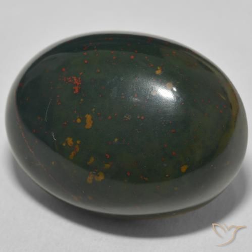Pietra del sangue Verde scuro naturale da 48.69 ct, Ovale, Opaco