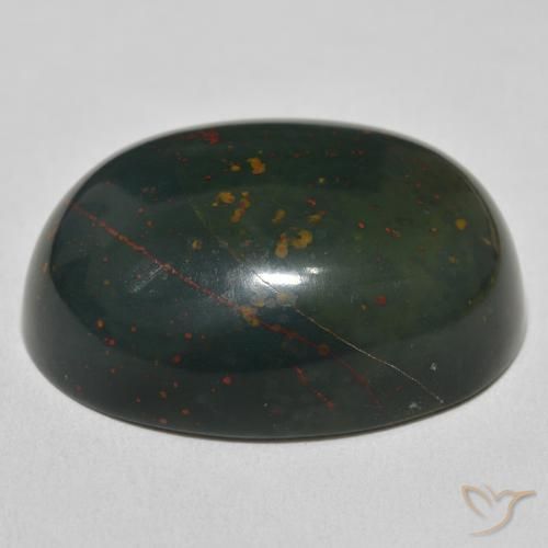 Pietra del sangue Verde scuro naturale da 48.69 ct, Ovale, Opaco