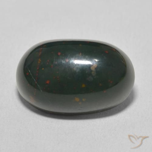 9.92ct Naturale Verde scuro Pietra del sangue, Ovale, Opaco