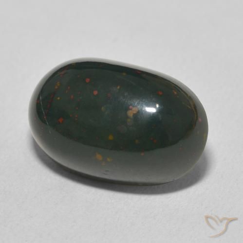 Pietra del sangue Verde scuro naturale da 9.92 ct, Ovale, Opaco