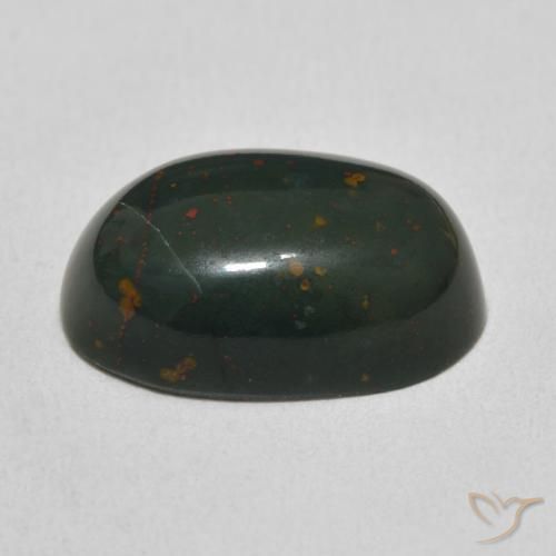 Pietra del sangue Verde scuro naturale da 9.92 ct, Ovale, Opaco
