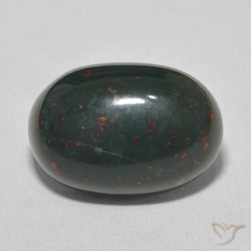 9.32ct Naturale Verde foresta Pietra del sangue, Ovale, Opaco