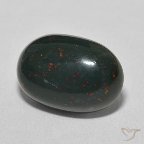 Pietra del sangue Verde foresta naturale da 9.32 ct, Ovale, Opaco