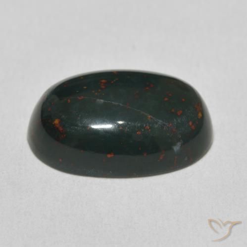 Pietra del sangue Verde foresta naturale da 9.32 ct, Ovale, Opaco