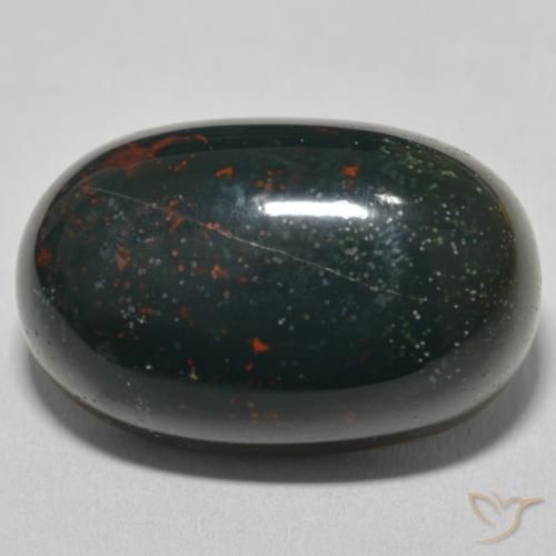 Pietra del sangue Verde foresta naturale da 39.29 ct, Ovale, Opaco