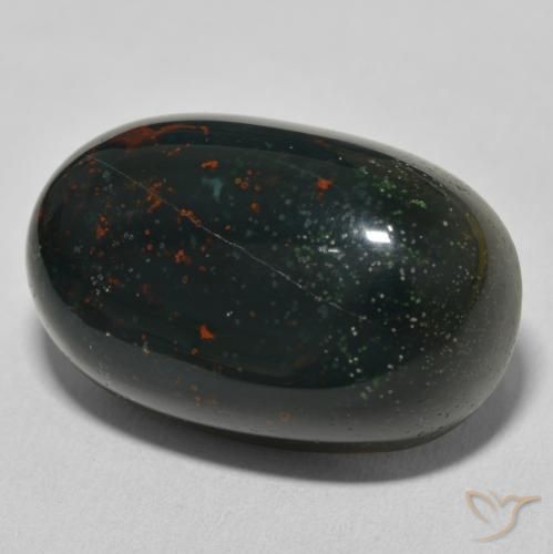 Pietra del sangue Verde foresta naturale da 39.29 ct, Ovale, Opaco
