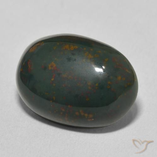Pietra del sangue Verde scuro naturale da 10.28 ct, Ovale, Opaco