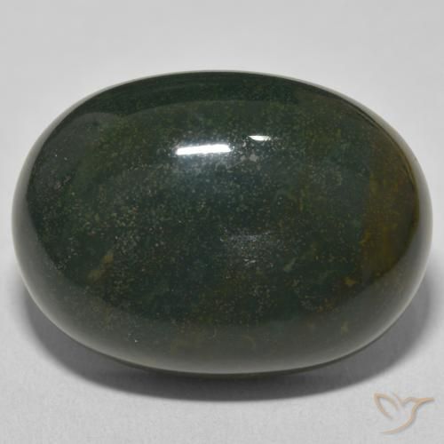 35.01ct Naturale Verde scuro Pietra del sangue, Ovale, Opaco