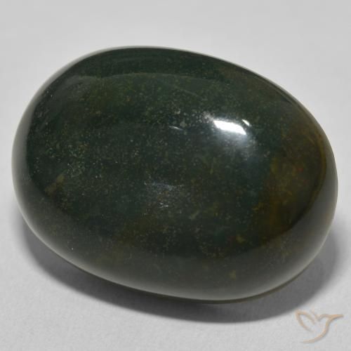 Pietra del sangue Verde scuro naturale da 35.01 ct, Ovale, Opaco