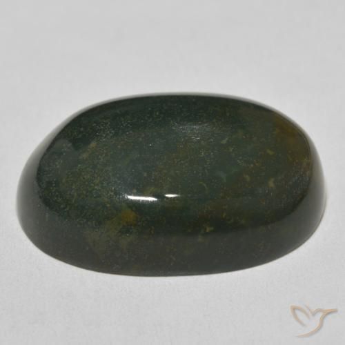 Pietra del sangue Verde scuro naturale da 35.01 ct, Ovale, Opaco