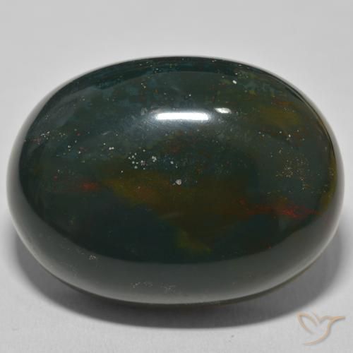 88.29ct Naturale Verde foresta Pietra del sangue, Ovale, Opaco