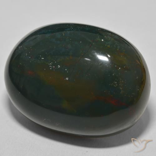 Pietra del sangue Verde foresta naturale da 88.29 ct, Ovale, Opaco