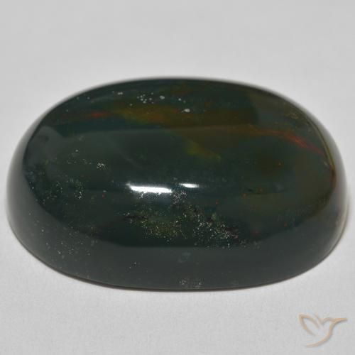 Pietra del sangue Verde foresta naturale da 88.29 ct, Ovale, Opaco