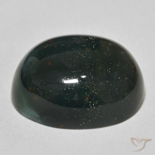 Pietra del sangue Verde foresta naturale da 32.86 ct, Ovale, Opaco